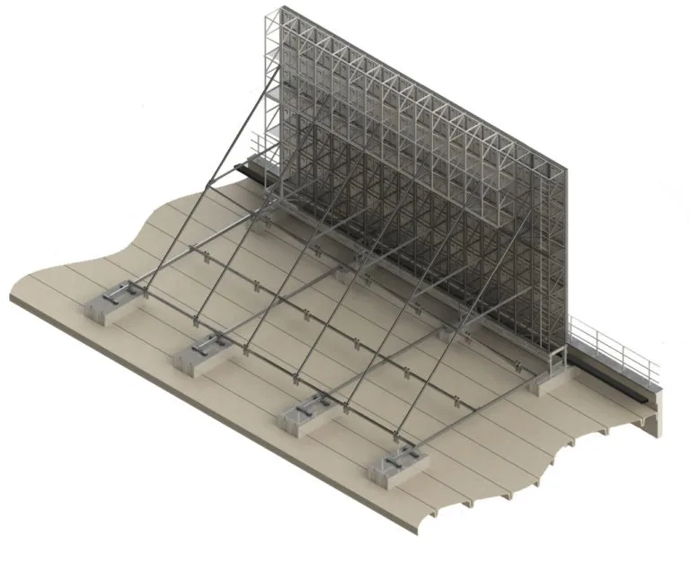 Ветроустойчивая конструкция медиафасада